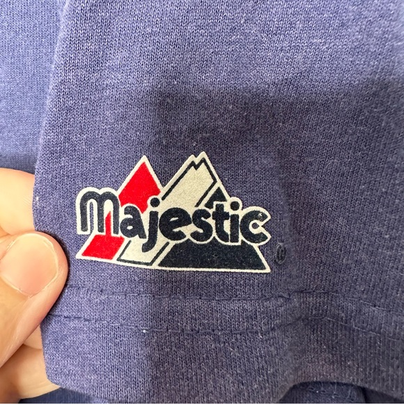 Vintage Majestic 80s Cleveland Indians MLB Genuine Merchandise Navy XL T-Shirt - Picture 2 of 6